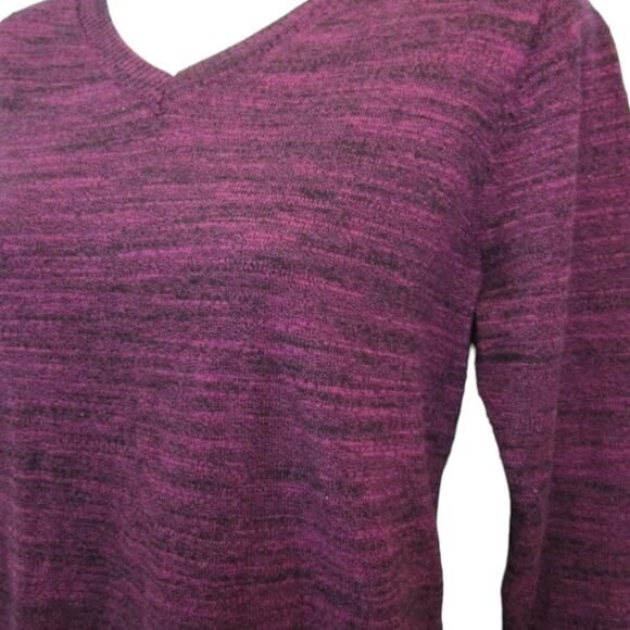 Logo Lori Goldstein Shark Bite Purple Marled Sweater Size Medium - Picture 4 of 12